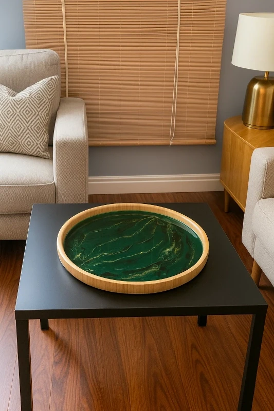 Taca drewniana + Żywica Epoksydowa | Dekoracja handmade