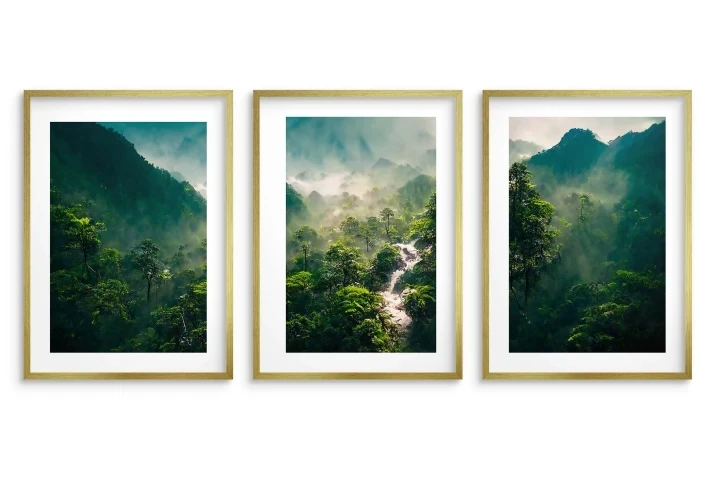 plakaty w złotej ramie