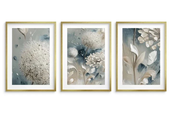 plakaty w złotej ramie