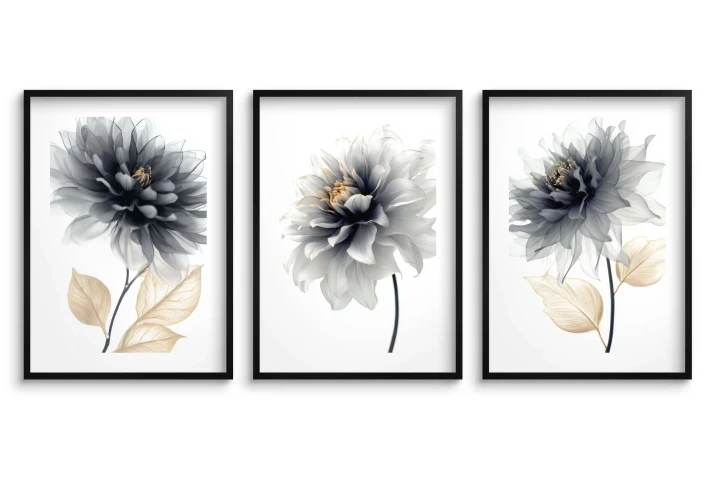 Plakaty do salonu | zestaw plakatów z kwiatami