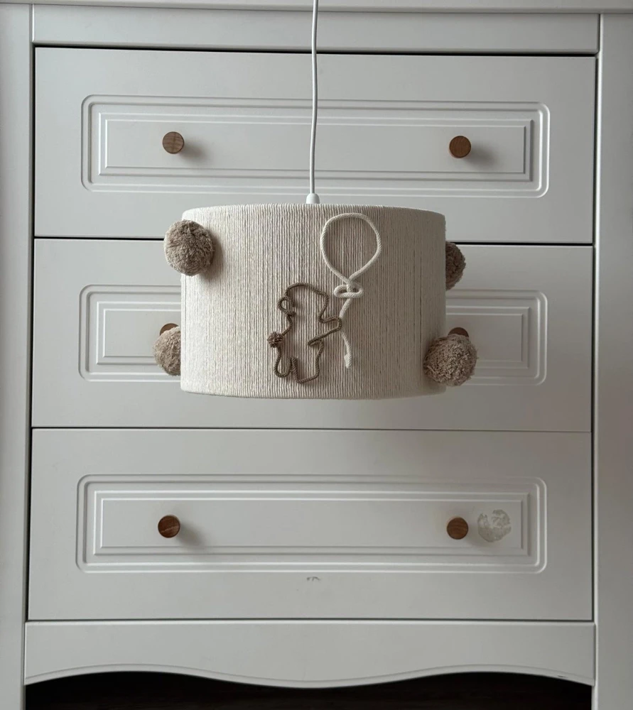 Lampa abażur sznurkowy Miś