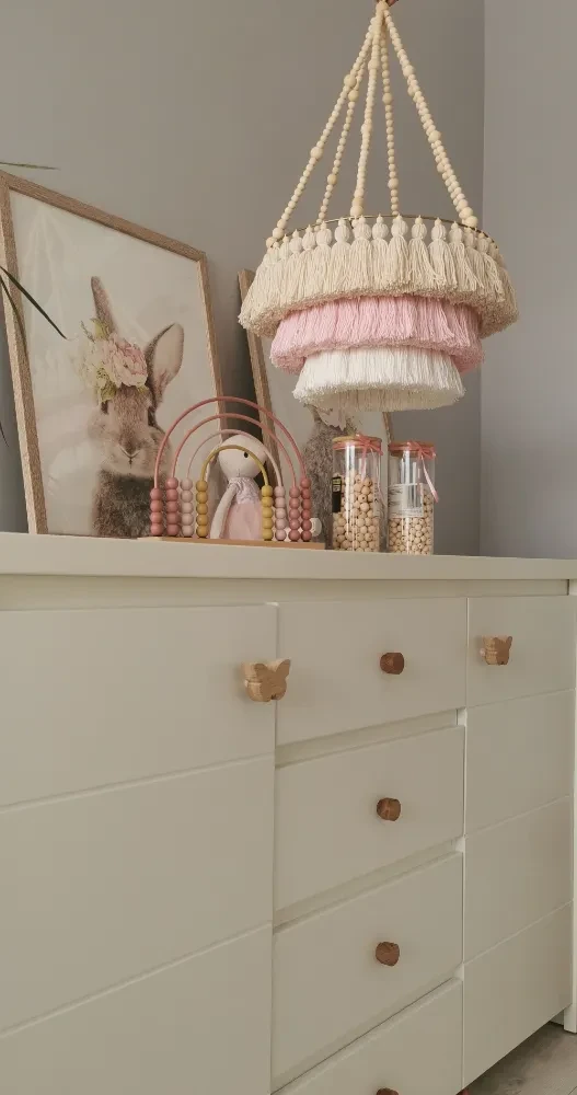 Lampa  abażur  do pokoju dziecka sznurek + koraliki