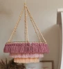 Lampa boho - kolorowy abażur ze sznurka z koralikami