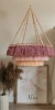 Lampa boho - kolorowy abażur ze sznurka z koralikami