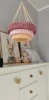 Lampa boho - kolorowy abażur ze sznurka z koralikami