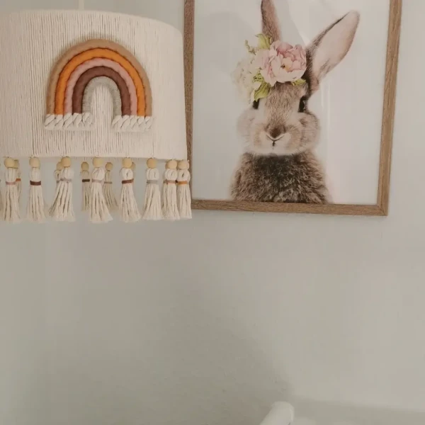 Lampa do pokoju dziecka Ozdobny abażur chwosty tęcza
