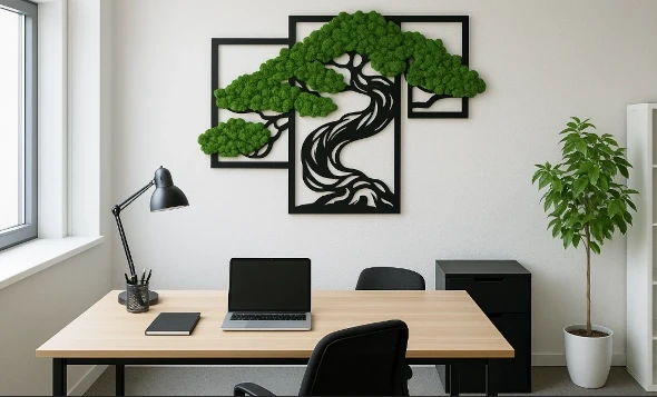 obraz tryptyk ażurowy z chrobotkiem