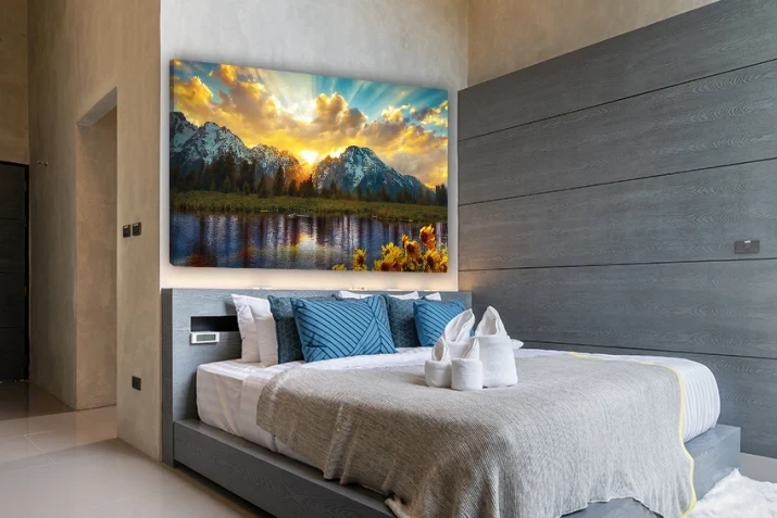 zachód słońca na obrazie