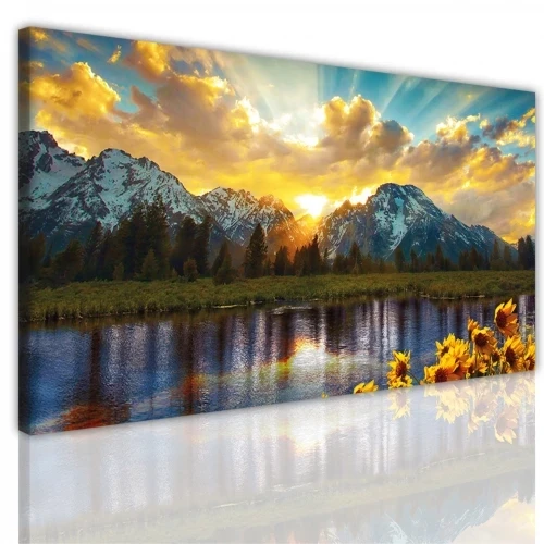 zachód słońca na obrazie