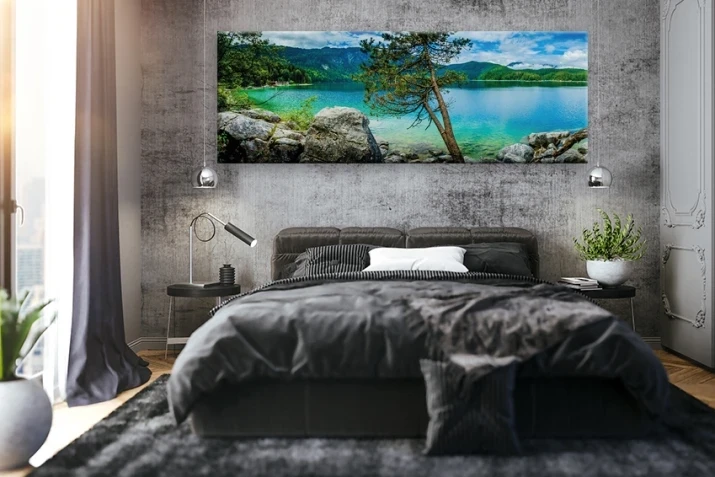 Obraz do sypialni góry, jezioro