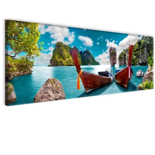 obraz łódki na jeziorze