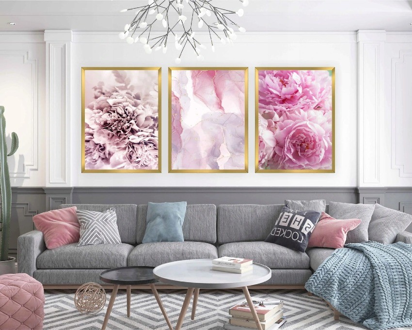 plakaty kwiaty do salonu