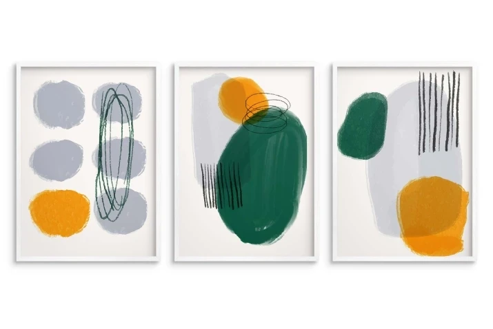 zestaw plakatów w formie tryptyków