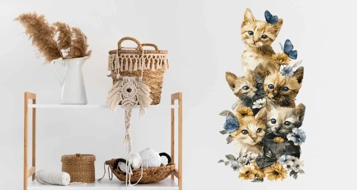 Naklejki na ścianę Kotki