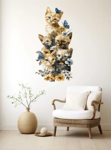 Naklejki na ścianę Kotki