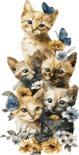 Naklejki na ścianę Kotki