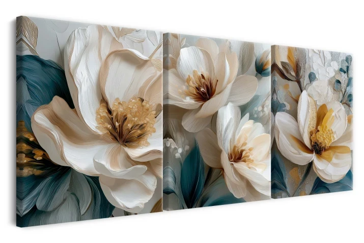 Obraz na płótnie canvas | tryptyk kwiaty
