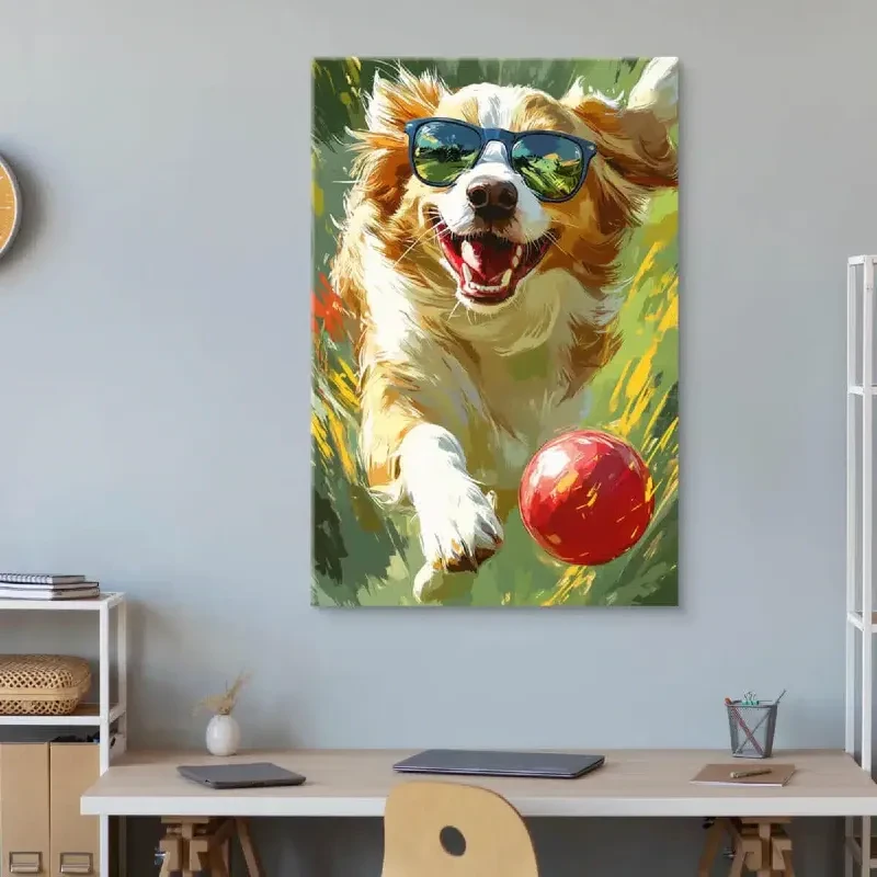 dekoracja na ścianę do pokoju nastolatka | Pies