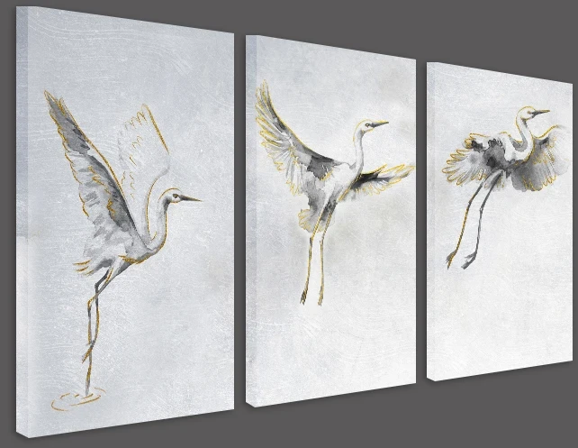 tryptyk ptaki  żurawie