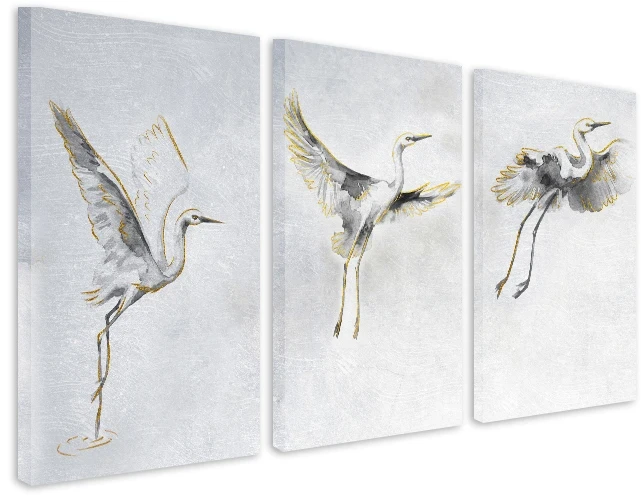 tryptyk ptaki  żurawie