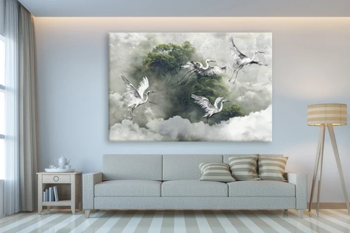 Obraz na płótnie | ptaki w chmurach