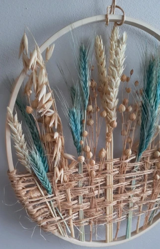 dekoracja suszone zboża