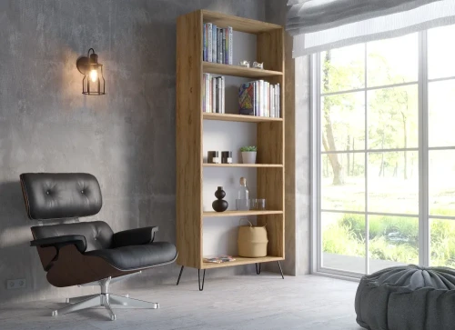 Regał na książki wysoki dąb