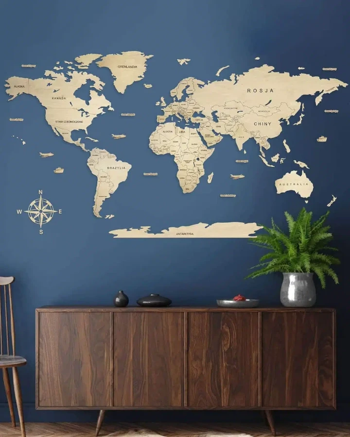 mapa swiata na ścianę
