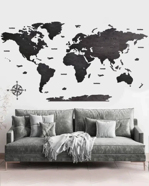 drewno mapa swiata