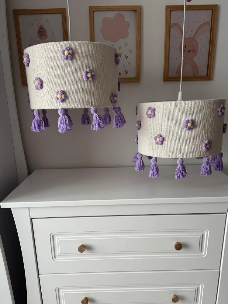 Lampa do pokoju dziecka | abażur handmade w kwiatki