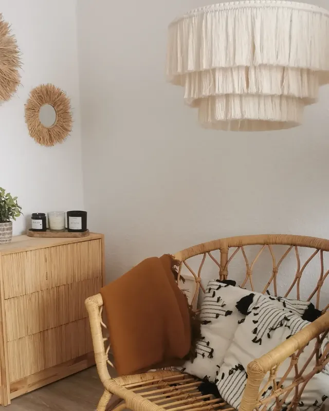 Lampa boho  abażur sznurkowy 50cm