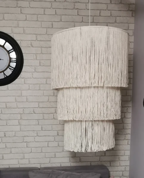 Lampa boho - długi abażur sznurkowy 60cm