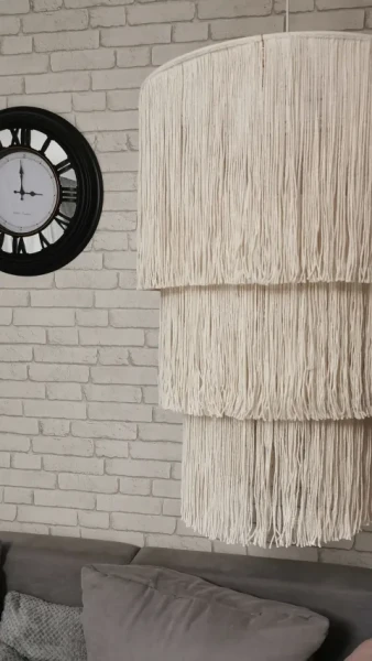 Lampa boho - długi abażur sznurkowy