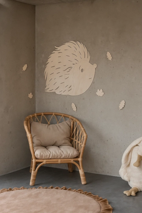 Dekoracja ścienna do pokoju dziecka | brzozowa sklejka | Jeżyk