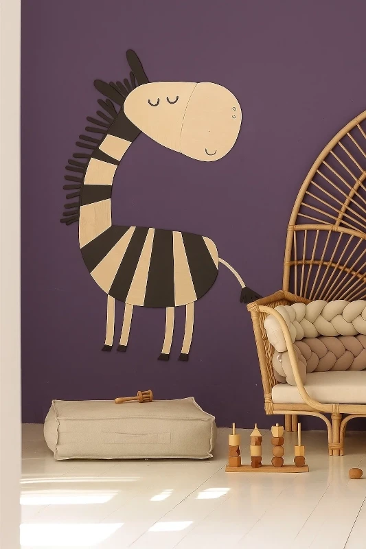 drewniana dekoracja na ścianę do pokoju dziecka