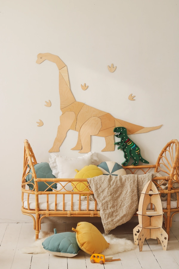 drewniany Dinozaur Diplodok na ścianę