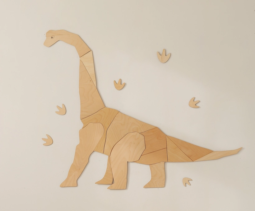 drewniany Dinozaur Diplodok 3D