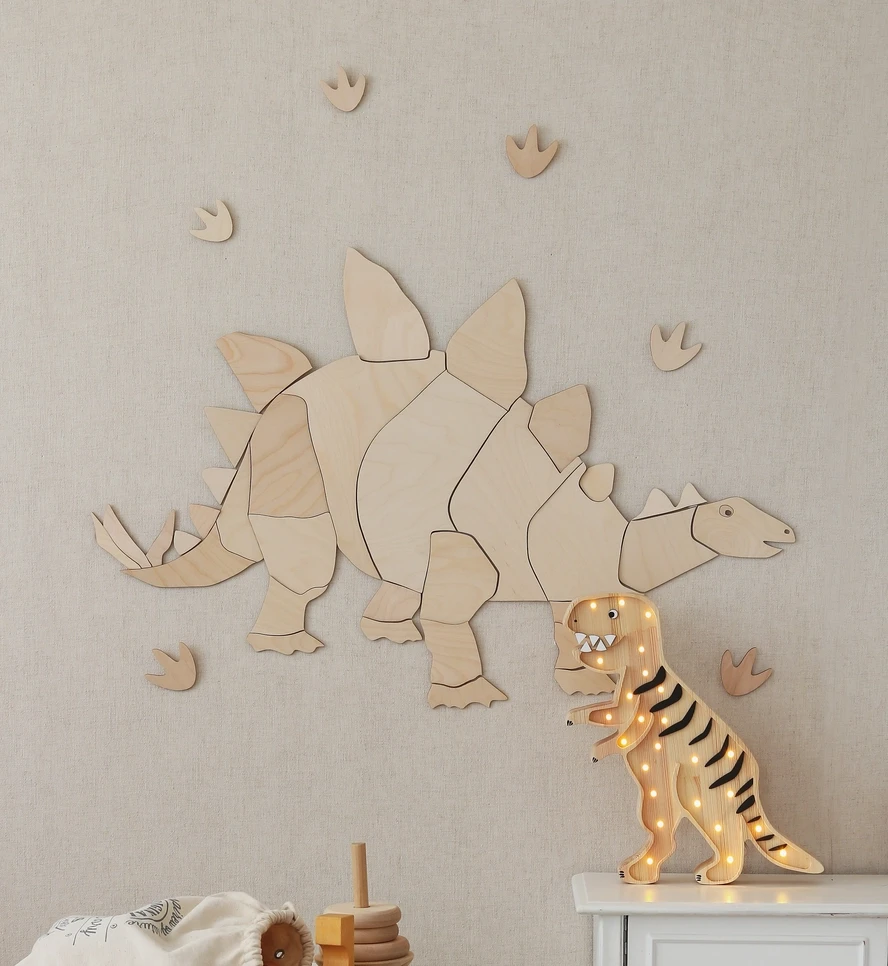 drewniany Dinozaur Stegozaur na ścianę