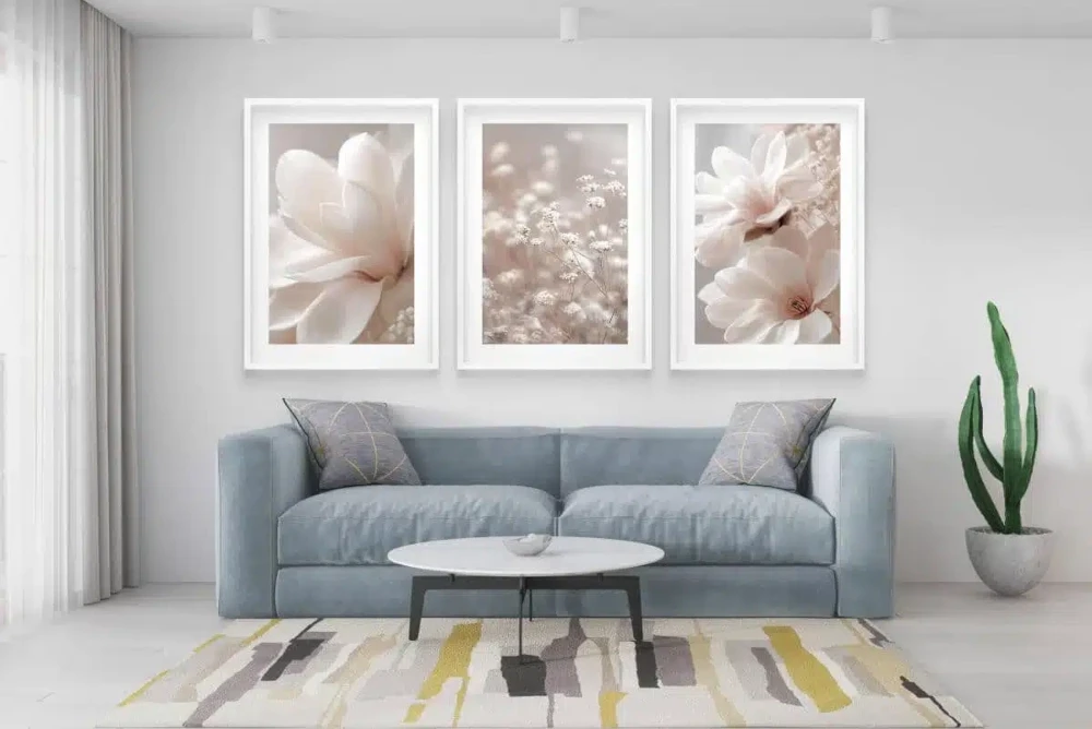 Plakaty do salonu nad kanapę