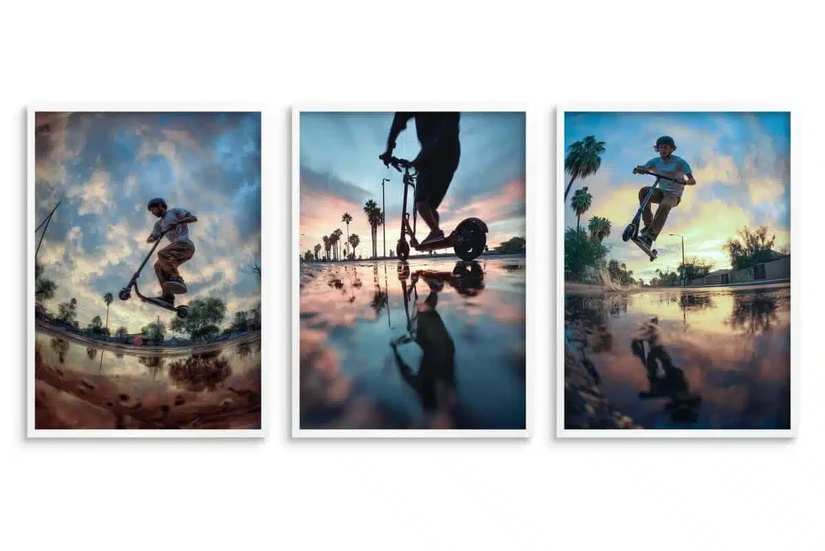 zestaw plakatów hulajnoga