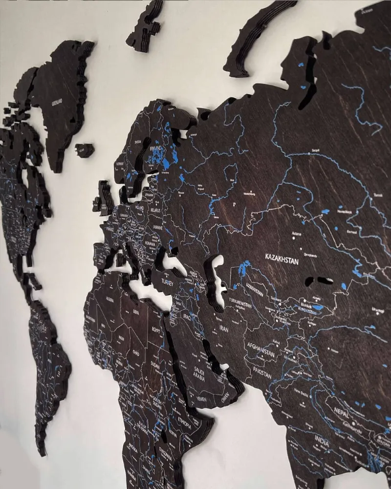 mapa drewniana premium heban