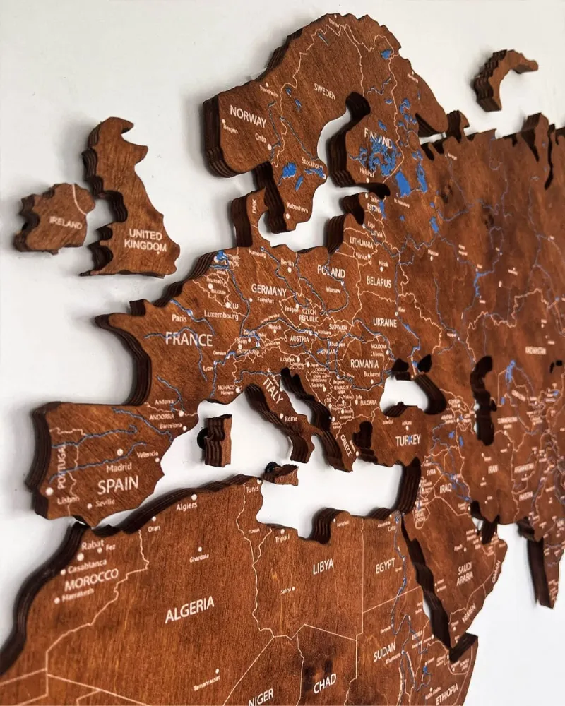 mapa drewniana premium