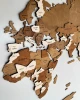 Drewniana mapa Świata 3D kolor Latte