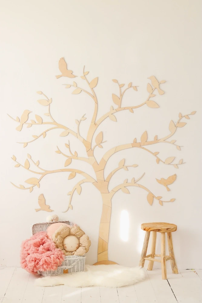 Dekoracja ścienna 3D | drewniane drzewo