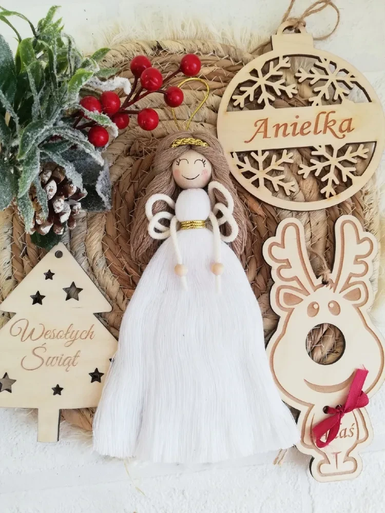 Zestaw świąteczny handmade Aniołek choinka