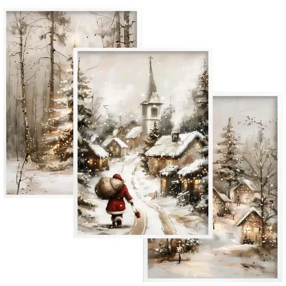 Plakaty zestaw świąteczny | plakat zimowa kraina