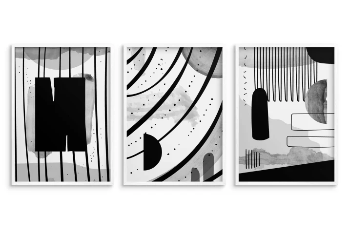 Plakaty zestaw czarno - biały