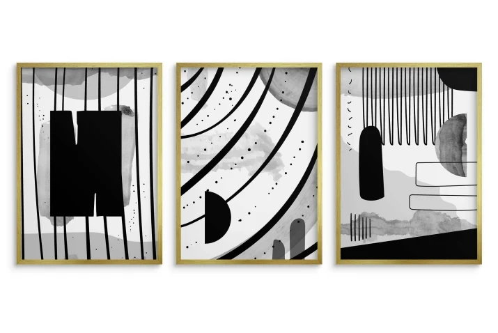 Plakaty zestaw |  czarno - biały