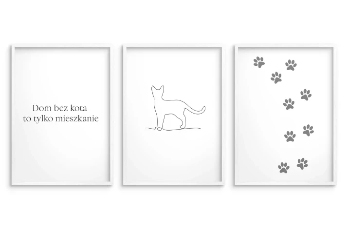 plakat biało czarny tryptyk