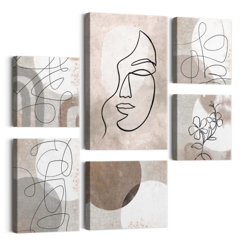 Obraz  Line Art i Beżowa Abstrakcja